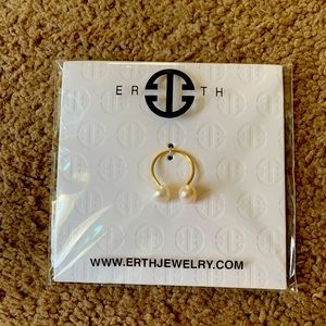 Earth jewelry faux pearl ring